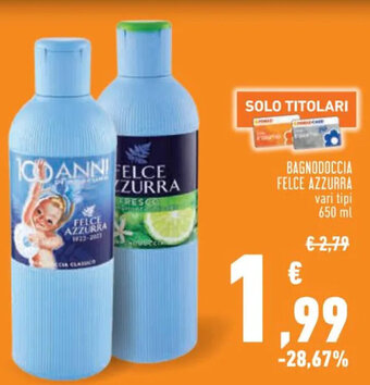 Conad BAGNODOCCIA FELCE AZZURRA vari tipi 650 ml offerta