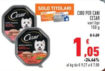 CIBO PER CANI CESAR vari tipi 150 g