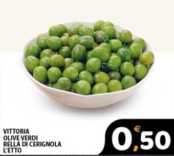 Premium Supermercati VITTORIA OLIVE VERDI BELLA DI CERIGNOLA L'ETTO offerta
