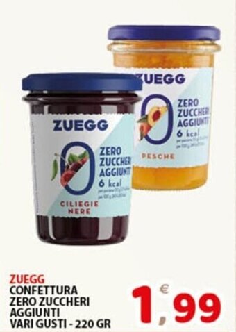 Premium Supermercati ZUEGG CONFETTURA ZERO ZUCCHERI AGGIUNTI VARI GUSTI - 220 GR offerta