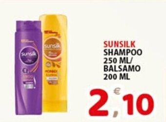Premium Supermercati SUNSILK SHAMPOO 250 ML/ BALSAMO 200 ML offerta