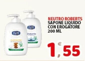 Premium Supermercati NEUTRO ROBERTS SAPONE LIQUIDO CON EROGATORE 200 ML offerta