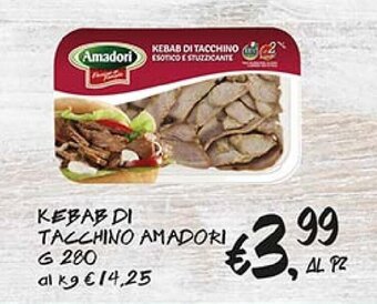 èccoMI KEBAB DI TACCHINO AMADORI G 280 offerta