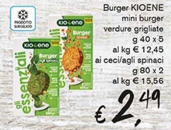 Burger KIOENE mini burger verdure grigliate g 40 x 5