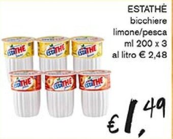 ESTATHÉ bicchiere limone/pesca ml 200 x 3