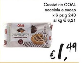 èccoMI Crostatine COAL nocciola e cacao x 6 pz g 240 offerta