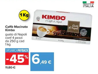 Carrefour Iper Caffè Macinato Kimbo 1 kg offerta