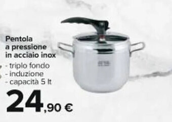 Pentola a pressione in acciaio inox 5 lt.