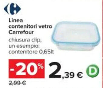 Carrefour Iper Linea contenitori vetro Carrefour 0,65 lt. offerta