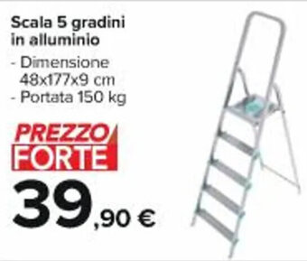 Carrefour Iper Scala 5 gradini in alluminio 48 x 177 x9 cm offerta
