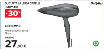 Carrefour Iper Phon Babyliss 5910E Nero offerta