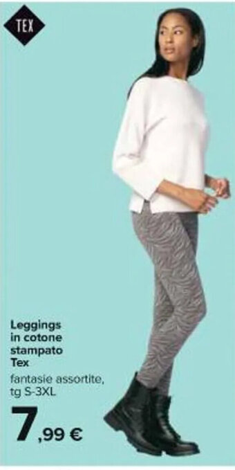 Carrefour Iper Leggings in cotone stampato Tex S-3XL offerta