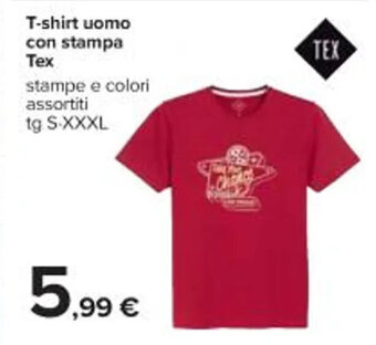 Carrefour Iper T-shirt uomo con stampa Tex S-XXL offerta