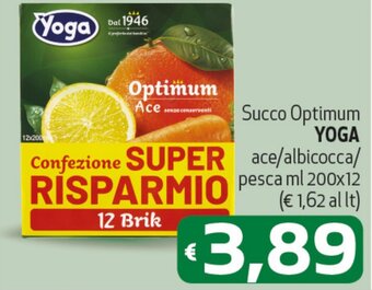 Spak Supermercati Succo Optimum YOGA ace/albicocca/ pesca ml 200x12 offerta