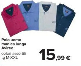 Carrefour Iper Polo uomo manica lunga Avirex M-XXL offerta