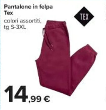 Carrefour Iper Pantalone in felpa Tex S-3XL offerta