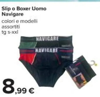 Slip o Boxer Uomo Navigare tg s-xxl