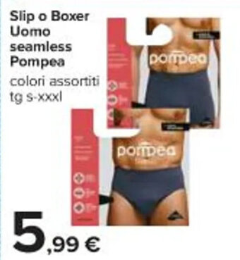 Carrefour Iper Slip o Boxer Uomo seamless Pompea tg s-xxxl offerta