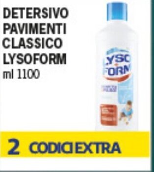 Spak Supermercati DETERSIVO PAVIMENTI CLASSICO LYSOFORM ml 1100 offerta