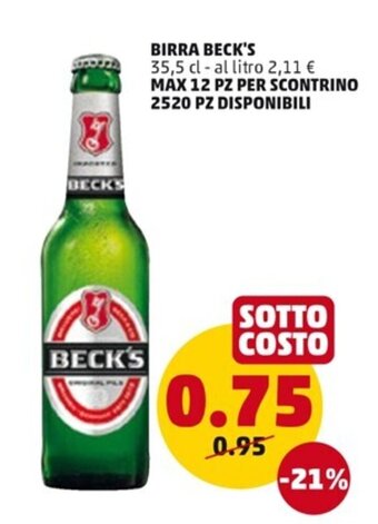 PENNY BIRRA BECK'S 35,5 cl offerta