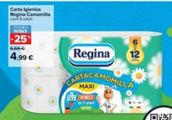 Carrefour Iper Carta Igienica Regina Camomilla cont 6 rotoli offerta