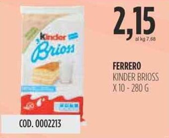 Carico Cash & Carry FERRERO KINDER BRIOSS x 10 280 g offerta