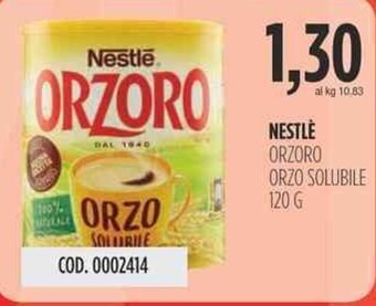 Carico Cash & Carry NESTLÈ ORZORO ORZO SOLUBILE 120 g offerta