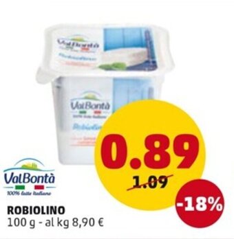 PENNY ValBontà ROBIOLINO 100 g offerta