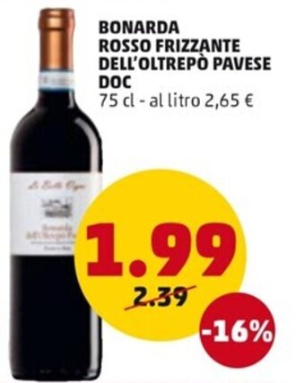 BONARDA ROSSO FRIZZANTE DELL'OLTREPÒ PAVESE DOC 75 cl