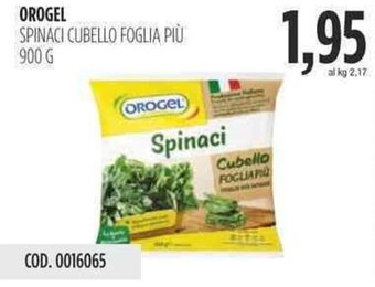 Carico Cash & Carry OROGEL SPINACI CUBELLO FOGLIA PIÙ 900 g offerta