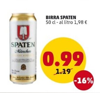 PENNY BIRRA SPATEN 50 cl offerta