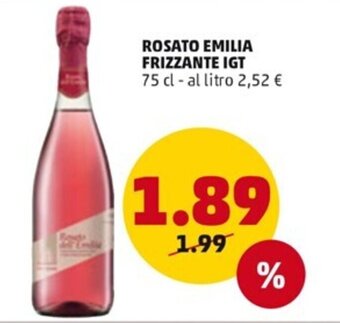 PENNY ROSATO EMILIA FRIZZANTE IGT 75 cl offerta
