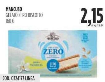 Carico Cash & Carry MANCUSO GELATO ZERO BISCOTTO 160 G offerta