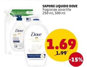 PENNY SAPONE LIQUIDO DOVE fragranze assortite 250 ml, 500 ml offerta