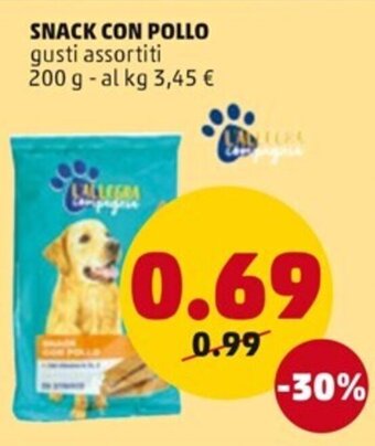 PENNY SNACK CON POLLO gusti assortiti 200 g offerta