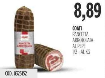 Carico Cash & Carry COATI PANCETTA ARROTOLATA AL PEPE 1/2 offerta