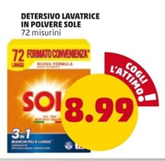 PENNY DETERSIVO LAVATRICE IN POLVERE SOLE 72 misurini offerta