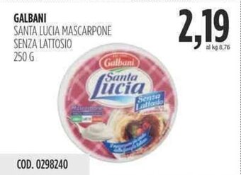 GALBANI SANTA LUCIA MASCARPONE SENZA LATTOSIO 250 g