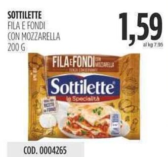 Carico Cash & Carry SOTTILETTE FILA E FONDI CON MOZZARELLA 200 G offerta