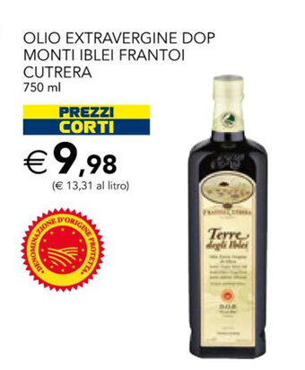 OLIO EXTRAVERGINE DOP MONTI IBLEI FRANTOI CUTRERA 750 ml