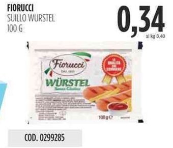 Carico Cash & Carry FIORUCCI SUILLO WURSTEL 100 g offerta