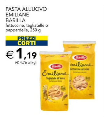 Esselunga PASTA ALL'UOVO EMILIANE BARILLA 250 g offerta