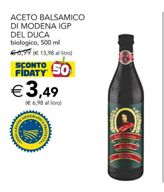 ACETO BALSAMICO DI MODENA IGP DEL DUCA biologico, 500 ml