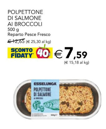 Esselunga POLPETTONE DI SALMONE AI BROCCOLI 500 g offerta