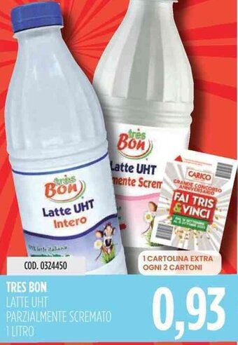 Carico Cash & Carry TRES BON LATTE UHT PARZIALMENTE SCREMATO 1 LITRO offerta