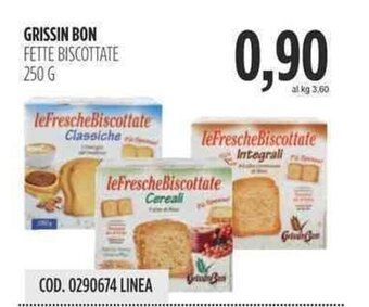 Carico Cash & Carry GRISSIN BON FETTE BISCOTTATE 250 G offerta
