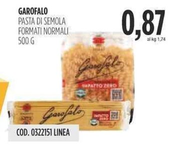 Carico Cash & Carry GAROFALO PASTA DI SEMOLA FORMATI NORMALI 500 G offerta