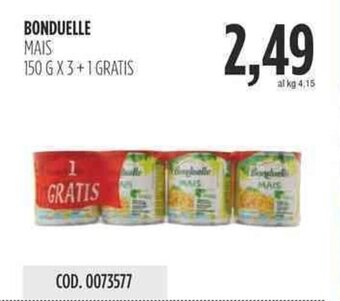 Carico Cash & Carry BONDUELLE MAIS 150 G X 3+1 GRATIS offerta