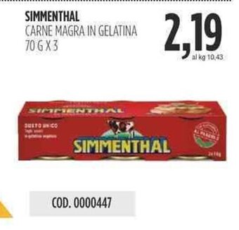 Carico Cash & Carry SIMMENTHAL CARNE MAGRA IN GELATINA 70 GX3 offerta