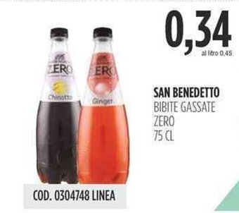 Carico Cash & Carry SAN BENEDETTO BIBITE GASSATE ZERO 75 cl offerta